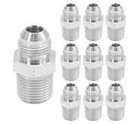 HFS(R) 10PCS/PACK, 1/2" NPT Male to 1/2" JIC Male Adapter Flared Tube Fitting Pipe Connector Carbon Steel (1/2" NPT x 1/2" JIC, 10PCS)