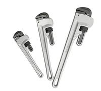 HFS(R 3-Piece Heavy Duty Aluminum Straight Pipe Wrench Set, 10", 14", 18", Adjustable Plumbing Wrench Set, Drop Forged