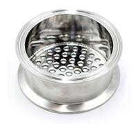 HFS(R) 4" Tri Clamp Filter Plate with 6mm Pore Hole, Bottom Weld, Stainless Steel 304, High Pressure Sanitary Fitting