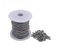 HFS(R) Ball Chain #3 Spool Stainless Steel 304-100 Ft 3/32" (2.4mm) with 100PCS Connectors
