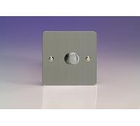 HFS3 - Varilight - Ultra Flat Plate - Brushed Chrome Metal Inserts - 1 Gang 400W Dimmer Switch
