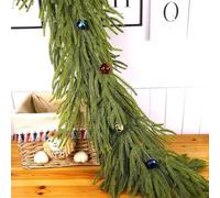 HFSAZJ Christmas Garland Norfolk Pine, Real Touch Christmas Garland, Realistic Artificial Cedar Afloral Garland Garland For Wedding Christmas Table Decor (Green Style-F 180cm/6Ft)