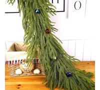 HFSAZJ Christmas Garland Norfolk Pine, Real Touch Christmas Garland, Realistic Artificial Cedar Afloral Garland Garland For Wedding Christmas Table Decor (Green Style-I 270cm/9Ft)