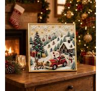HFSAZJ DIY Christmas Pearl Paint Art Kit with Frame, 3D Pearl Art Kit (Color C 1pcs)