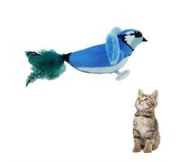 HFSAZJ Flying Bird Cat Toy with Flapping Wings, Chirping Bird Toy, USB Rechargeable Simulated Electronic Flapping Self Flying Birds Toys for Indoor Use (Blue 1pcs)