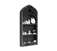 HFSAZJ Gothic Window Crystal Shelf Display For Wall, Miniature Display Case, Wall Mounted Floating Shelves, Wall Mount Stand Case Box For Witch Wiccan Decor (French frame 1pcs)
