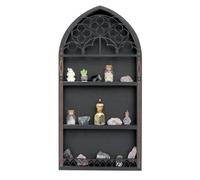 HFSAZJ Gothic Window Crystal Shelf Display For Wall, Miniature Display Case, Wall Mounted Floating Shelves, Wall Mount Stand Case Box For Witch Wiccan Decor (French frame 1pcs)