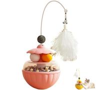 HFSAZJ Interactive Cat Feather Toy, Automatic Shake Stick with Catnip Track Balls, Auto Righting Toy for Exercise Indoor Outdoor Yards Porches Gardens Lawn (Pink 1pcs)