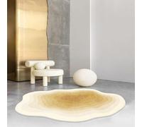 HFSAZJ Irregular Shape Modern Plush Area Rug for Living Room, Cute Clouds Shape Non Slip Rugs Washable, Contemporary Abstract Minimalist Living Room Accent Rug Entryway Indoor Area Carpet (Yellow)