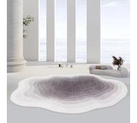 HFSAZJ Irregular Shape Modern Plush Area Rug for Living Room, Cute Clouds Shape Non Slip Rugs Washable, Contemporary Abstract Minimalist Living Room Accent Rug Entryway Indoor Area Carpet (Gray)