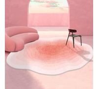 HFSAZJ Irregular Shape Modern Plush Area Rug for Living Room, Cute Clouds Shape Non Slip Rugs Washable, Contemporary Abstract Minimalist Living Room Accent Rug Entryway Indoor Area Carpet (Pink)
