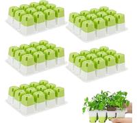 HFSAZJ Reusable Seedling Starter Kit for Indoor Gardening, Silicone Seed Trays, Reusable Seedling Trays Starter Container for Plant Propagation Station Herb Garden and Greenhouse (5pcs yellow 1set)