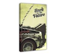 HFSEZP Time Travel DeLorean Canvas Poster Bedroom Decor Landscape Office Room Decor Gift 24x36inch(60x90cm)
