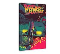 HFSEZP Time Travel DeLorean Canvas Poster Bedroom Decor Landscape Office Room Decor Gift 24x36inch(60x90cm)