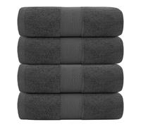 HFT Bath Towels Set Pack of 4 - Premium Quality 100% Cotton Highly Absorbent and Quick Dry - Super Soft Towel for Hotel & Spa Bath Towel (70 x 120 cm) (Charcol)