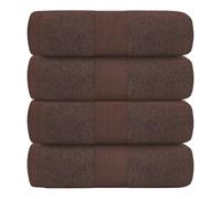 HFT Bath Towels Set Pack of 4 - Premium Quality 100% Cotton Highly Absorbent and Quick Dry - Super Soft Towel for Hotel & Spa Bath Towel (70 x 120 cm) (Chocolate)