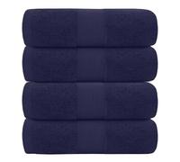 HFT Bath Towels Set Pack of 4 - Premium Quality 100% Cotton Highly Absorbent and Quick Dry - Super Soft Towel for Hotel & Spa Bath Towel (70 x 120 cm) (Navy)
