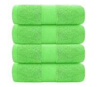 HFT Bath Towels Set Pack of 4 - Premium Quality 100% Cotton Highly Absorbent and Quick Dry - Super Soft Towel for Hotel & Spa Bath Towel (70 x 120 cm) (Lime Green)