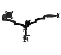 HFTEK® GM137S Triple Monitor TV Holder Table Stand Desk Mount Bracket with Gas Spring Arm for 3 monitor 15-27 inches (black)
