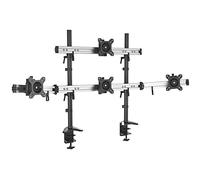 HFTEK - MP234C-N Quadruple 4 Monitor desk mount stand holder bracket control center for screen monitor 15 to 27 inches with VESA 75/100