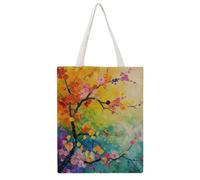HFTOUJEQ Timeless Vibrant Floral Bough 04 Canvas Tote Bag, Reusable Eco-Friendly Shopping Grocery Bag, Casual Fashion Shoulder Handbag, Versatile Stylish Bag for Outdoor Activities, 38x46CM