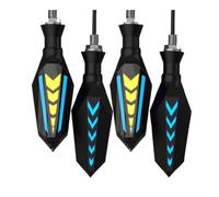 HFVUYAR Indicators Double Side Flowing Turn Signal Motorcycle Turn Signal Flasher Light Built-in Relay Flashing Blinker Universal M10