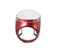 HFVUYAR Panel fairing protector Motorcycle Red/White Front Headlight Fairing Windshield For Universal 7inch/16.5~18cm Headlamp Windscreen