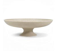 HFWDGTAO Beige Decorative Fruit Bowl, 11.45" Large Modern Pedestal Bowl for Kitchen Counter, Coffee Table, Entryway Table, Centerpiece Catch All Key Bowl