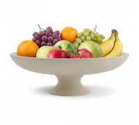 HFWDGTAO Concrete Fruit Bowl - 11.45 Inch Large Modern Pedestal Decorative Bowl for Entryway Table, Centerpiece Bowl for Kitchen Counter, Coffee Table, Living Room Decor, Key Tray and Catch All Bowl