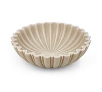 HFWDGTAO Decorative Bowl for Home Decor, 10.6" Large Modern Beige Scalloped Fruit Bowl for Coffee Table, Entryway Table, Kitchen Counter, Centerpiece for Keys or Candy