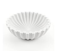 HFWDGTAO Decorative Bowl for Home Decor, 10.6" Large Modern White Scalloped Fruit Bowl for Coffee Table, Entryway Table, Kitchen Counter, Centerpiece for Keys or Candy