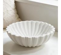 HFWDGTAO White Decorative Bowl Modern Home Decor - 10.6" Large Resin & Sandstone Centerpiece Bowl for Entryway Table, Coffee Table, Kitchen Counter or Serving Fruit, Keys, Candy