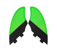 HFWRDVJCM FCS KEEL Twin Fins, Honeycomb Fiberglass, Surfboard Fins For Twin Fin Board Double Tabs, 1 Side Fins, Multicolor(Green with Black)