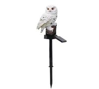 HFWRDVJCM Modern Led Solar Owl Lawn Patio Floor Lamps Outdoor Garden Villa Art Deco Landscape Floor Light Owl Ground Standing Lamp(White)