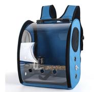HFYRBDKSPI Bird Carrier Bag Bird Travel Cage with With Standing Perch, 2 Feeder Cups, Pet Transparent Breathable Travel Cage,Blue,40 * 31 * 20cm