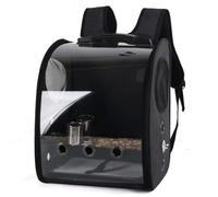 HFYRBDKSPI Bird Carrier Bag Bird Travel Cage with With Standing Perch, 2 Feeder Cups, Pet Transparent Breathable Travel Cage,Black,40 * 31 * 20cm