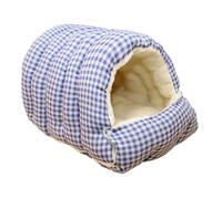 HFYRBDKSPI Cozy Cat Bed Cute Gingham Checkered Pets Pet Nest Removable Warm Winter Puppy House for Cats,Kittens And Small Dogs,Blue,M