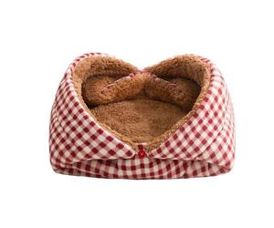 HFYRBDKSPI Foldable Cat Bed Soft Plush Cushion Winter Warm Enclosed Sleeping House for Indoor Cats And Small Dogs,Red,L