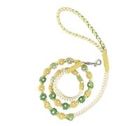 HFYRBDKSPI Handmade Pet Leash Woven Daisy Flower Dog Lead with Comfortable Handle Loop for Walking And Outdoor,Yellow,150cm