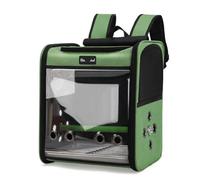 HFYRBDKSPI Portable Travel Pet Backpack Carrier with Standing Perch And Indestructible Stainless Steel Mesh for Small Pets And Birds,Green,40 * 35 * 27cm