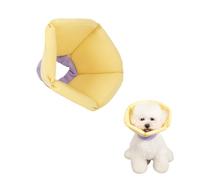 HFYRBDKSPI Soft Cat Cone, Adjustable Recovery Collar After Surgery Cone of Shame Alternative for Cats Kittens And Puppies,Yellow,L