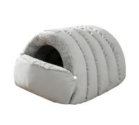 HFYRBDKSPI Winter Cozy Cat Cave,Closed-Off Cat Bed Soft Fluffy Warm Pet Sleeping Bag for Indoor Cats And Small Dogs,Gray,M