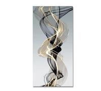 HFYSUIKAS Abstract Floating Black Gold Mesh Canvas Painting Modern Wall Art Large prints Picture Decorative Pictures Home Decor(70x150cm(28x60inch)/Unframed)