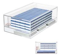 HFYZZ Acrylic Mahjong Case Holds Dice Chips 11" x 3.8" x 6.7", Large Capacity Transparent for Hold Up 160 Tiles Home Travel Accessories, Tiles Not Included