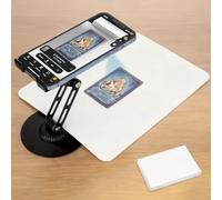 HFYZZ MTG Trading Card Scanner Stand Phone Holder Includes 100 Standard Size Sleeves and Scanning Pad Adjustable Foldable Card Slinger for Quickly Scan Price Check Works
