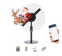 HFZ 3DHologramFan with Protective Cover, WiFi APP Control, Remote Bluetooth, Bright LED, 700 Video Library for Trade Shows, Exhibitions, Retail and Events(9.06 Inch +APP+WIFI+Remote+Bluetooth+Cover)