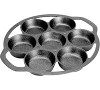 HFZCV Seasoned Cast Iron Mini Cake Pan, 7 Impressions for Baking Dessert, Cupcake for Biscuits, Muffins, and Scones (31.5cm)