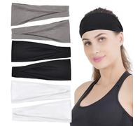 HFZRZFH 6Pcs Women’s Sports Headbands,Comfortable and Breathable HairBands Set in Black, White, and Grey,Ideal for Yoga, Fitness, and Everyday Wear