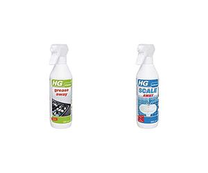 HG 128050106 Grease Away 500 ml - Simple and Safe Kitchen Degreaser & 218050106 Professional Limescale Remover 500ml - For Removing Bathroom Limescale