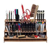 Mezzo Artist Drawing Rack - Wood Grain Laminate Multi Layer Desk Stand Professional Storage Display Organizer for Pens, Pencils, Drafting and All Other Drawing Tools